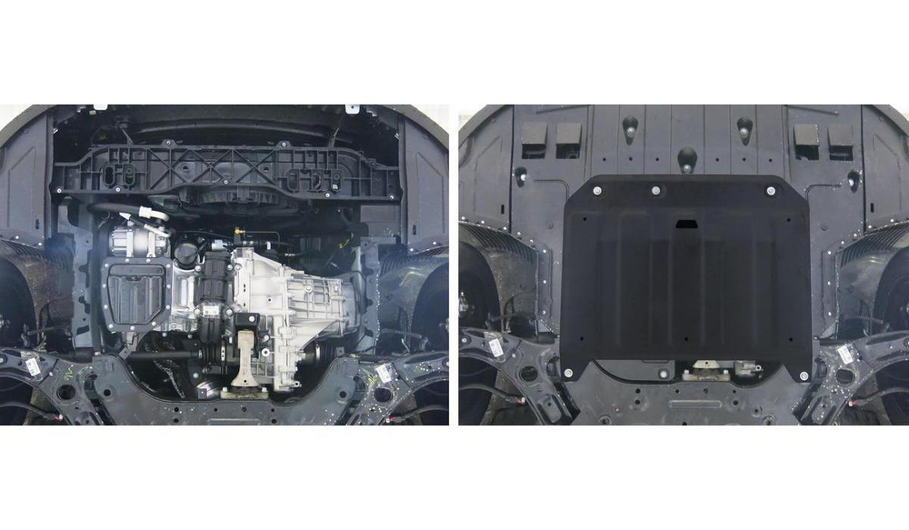 Защита картера и КПП AutoMax для Hyundai i30 II рестайлинг (V - 1.4 (100 л.с.); 1.6 (130 л.с.)) 2015-2017/Kia Ceed II рестайлинг хэтчбек, универсал (V - 1.4 (100 л.с.); 1.6 (130/135 л.с.)) 2015-2018/Kia Cerato III (V - 1.6 (130 л.с.); 2.0 (150 л.с.)) 2013-2018/Kia Cerato III Classic (V - 1.6 (130 л.с.); 2.0 (150 л.с.)) 2018-2020/Kia ProCeed II рестайлинг (V - 1.6 (130/135 л.с.)) 2015-2018, сталь 1.4 мм, с крепежом, штампованная, AM.2836.1