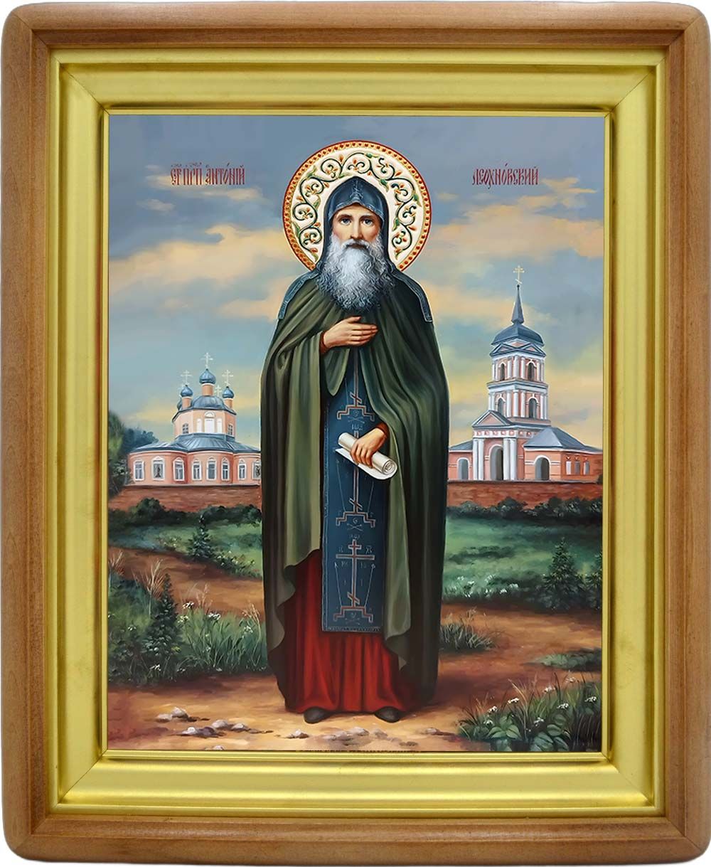 Антоний Леохновский, Новгородский преподобный игумен. Икона на холсте.