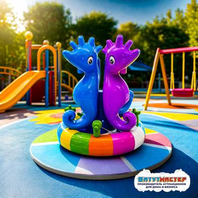 Электрическая карусель детская 4KIDS "Морской конек"