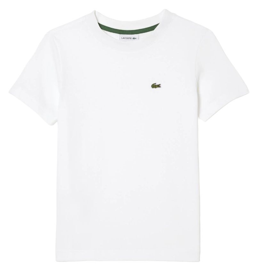 Футболка для мальчика теннисная Lacoste Boys Plain Cotton Jersey T-shirt - белый