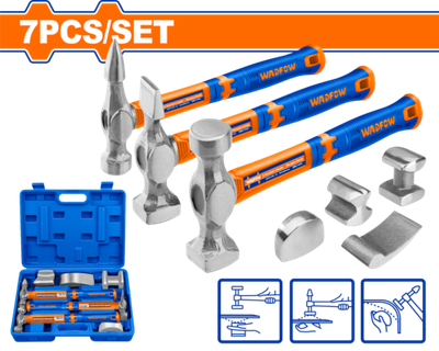 Набор молотков для рихтовки 7 шт (2) WADFOW WHZ1D07