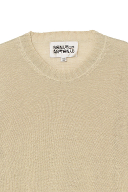 ZARA X BENITO ANTONIO СВИТЕР ИЗ 100% ЛЬНА, ЖЕЛТОВАТО-КОРИЧНЕВЫЙ