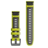 QuickFit 22mm Electric Lime/ Graphite Silicone watch band
