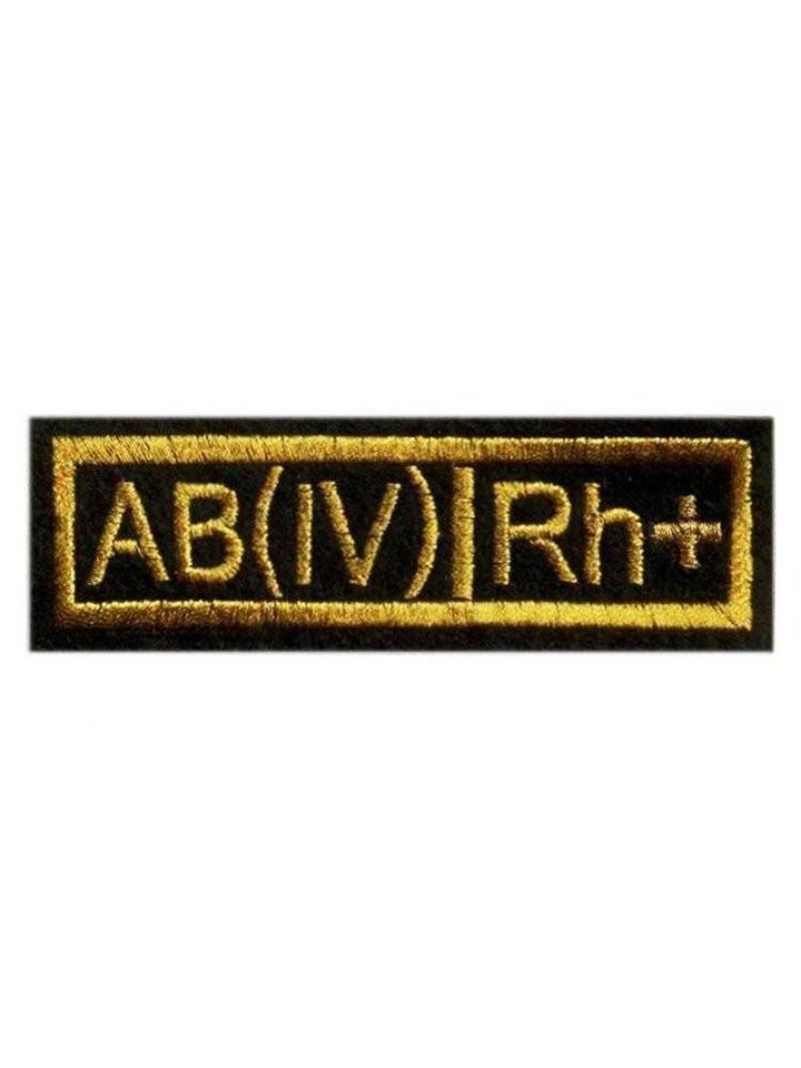Нашивка вышитая группа крови 4+(черная)