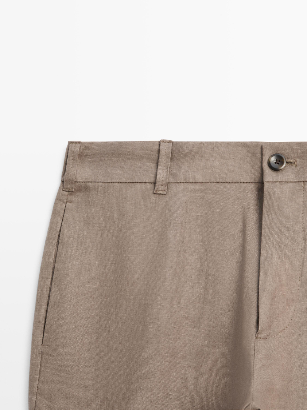 Massimo Dutti Зауженные льняные брюки, норка