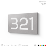 Номер на дверь 321, табличка на дверь для офиса, квартиры, кабинета, аудитории, склада, серая 120х70 мм, Айдентика Технолоджи