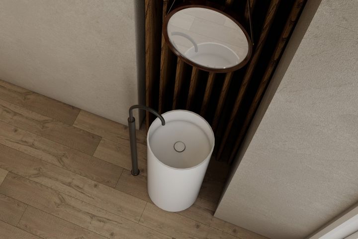 Раковина отдельностоящая ABBER Stein AS2516 белая матовая