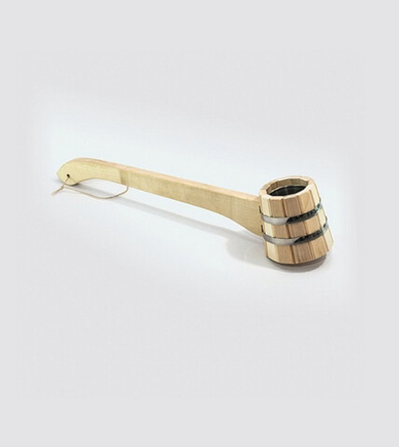 Черпак бондарный 0,2 л. с гориз. ручкой с нерж.вставкой, липа МЧ-6