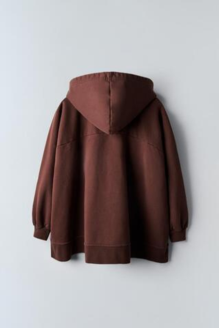 ZARA ТОЛСТОВКА С КАПЮШОНОМ, КОРИЧНЕВЫЙ