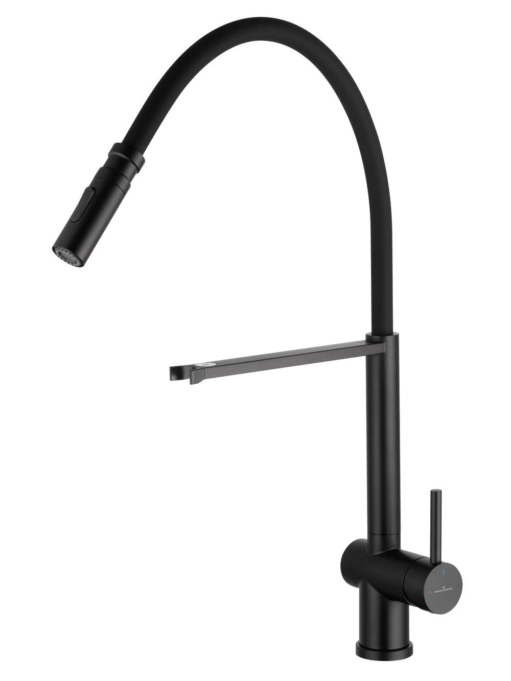 Смеситель для кухни с гибким изливом WONZON & WOGHAND, Черный матовый (WW-88438003-MB)