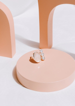 Кольцо «Триплет» с розовым кварцем в шахматной огранке