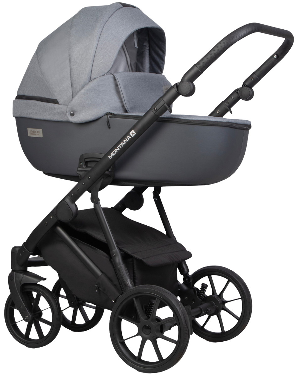 Детская коляска Riko Basic Montana Plus X 3 в 1 40 Graphite (графит+серый)