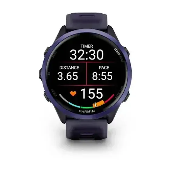 Умные часы Garmin Forerunner 570 - 47 мм Алюминий индиго с полупрозрачным ремешком цвета имперского фиолетового индиго