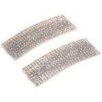 Зажимы для волос 2шт «KRASA - Aks», стразы, прямоугольник, цвет серебро, 8*2,5см