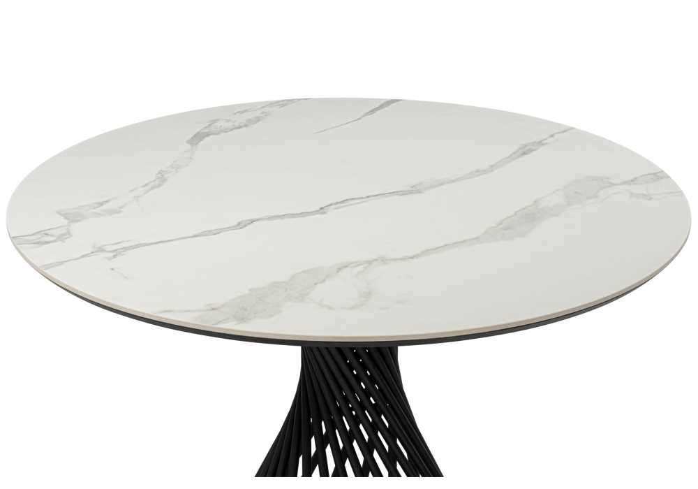 Керамический стол Woodville Вивиен 110 patagonoa bianco repose, черный