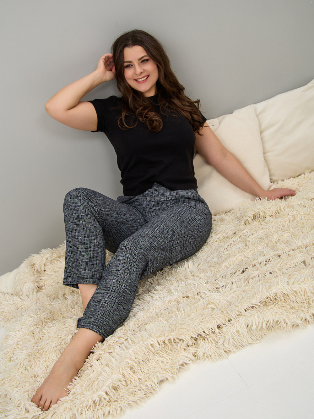 Брюки Б-18/черный-рогожка