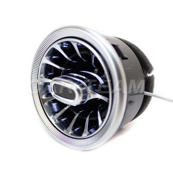 Сопло вентиляции (mini ver 2.0) в стиле AMG регулируемое с белой подсветкой - серебро (1шт)