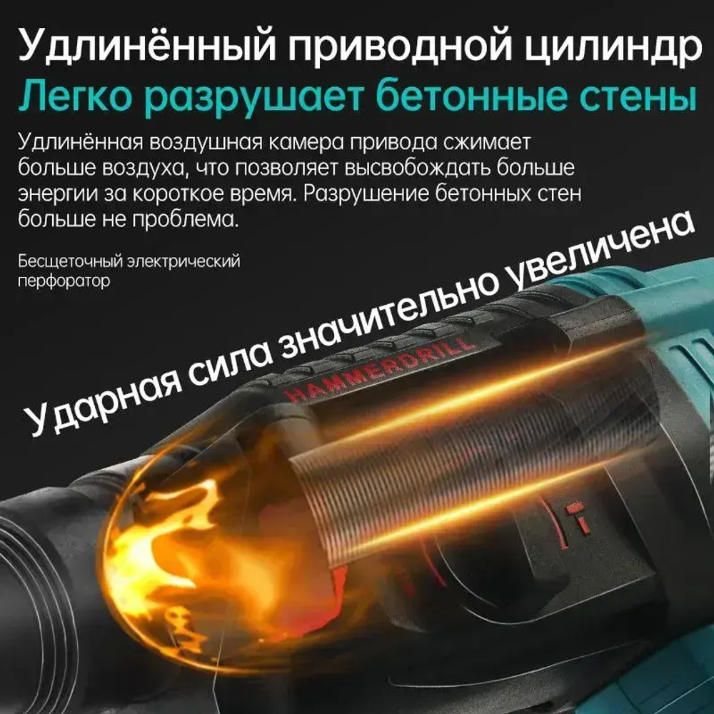 Перфоратор 850 Вт, 2 акк.