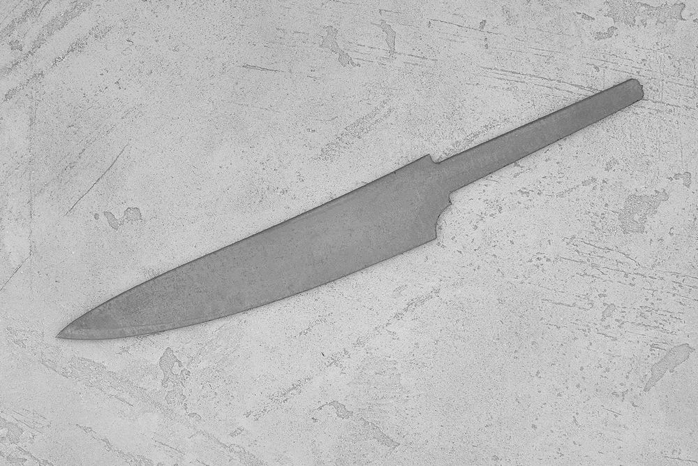 Заготовка для ножа, сталь M390 2,6мм. Модель "Геликон ГУ145" с клинком 145мм, ТО 62-63HRC