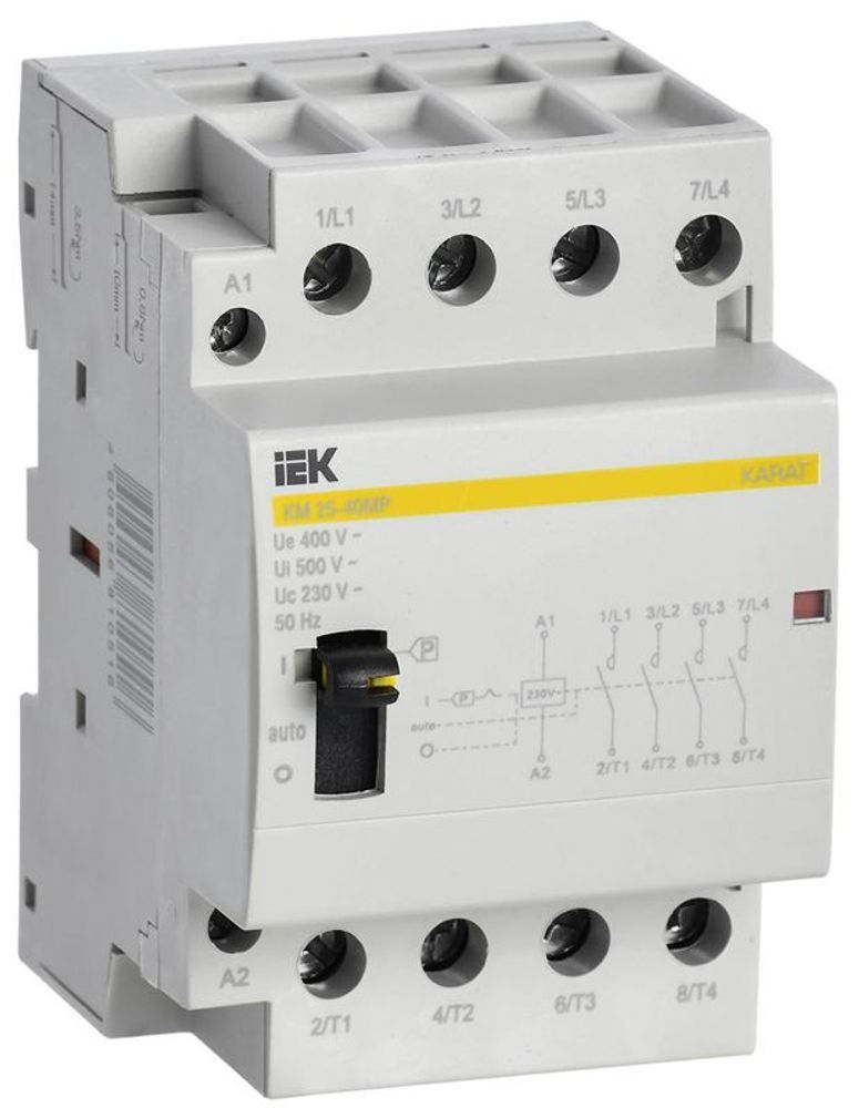 Контактор модульный КМ25-40МР AC с ручным управ. KARAT IEK MKK22-25-40