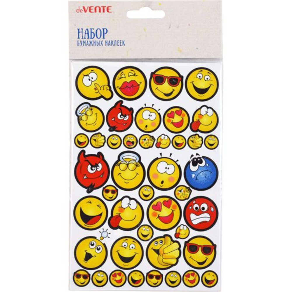 Наклейки детские 19*12см 12стр  "Emojie"