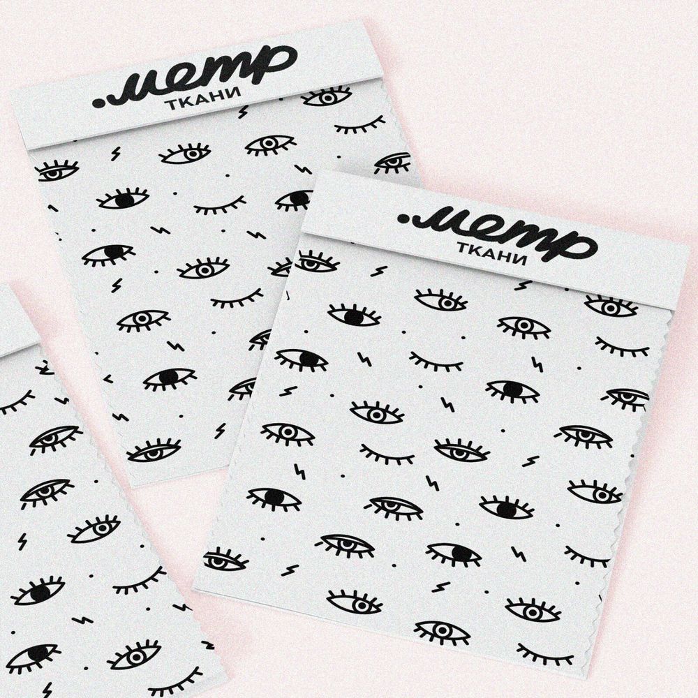 Ткань футер 2-х нитка черные глазики