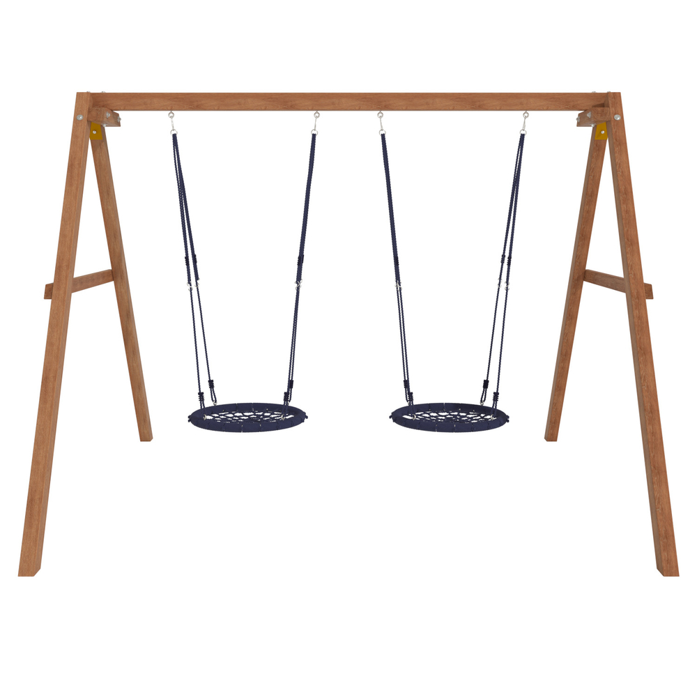Деревянные качели с двумя качелями гнездо 60 см