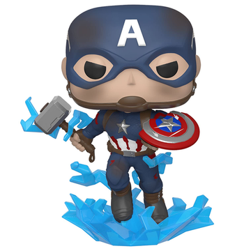 Фигурка Funko POP! Bobble Marvel Avengers EndGame: Capt America with Broken Shield and Mjolnir 45137