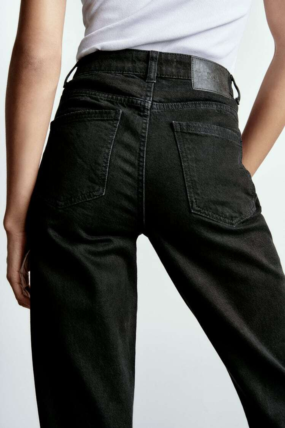 ZARA ДЖИНСЫ Z1975 MOM FIT, ЧЕРНЫЙ