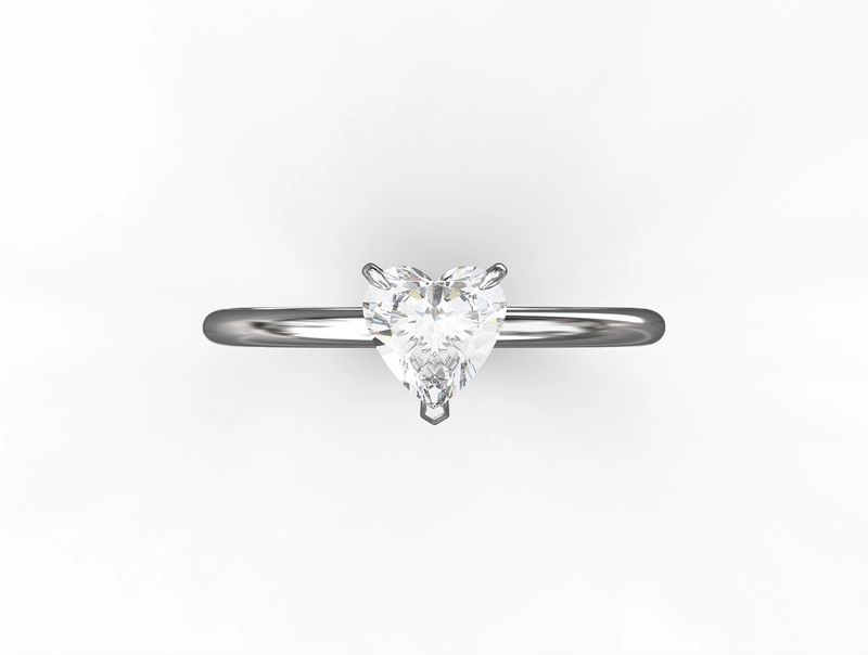 Кольцо Нежность с Бриллиантом в Огранке Сердце