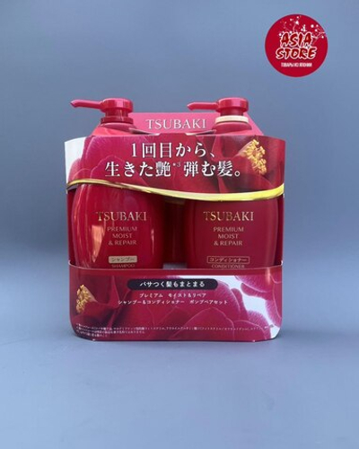 Shiseido Tsubaki Premium Moist & Repair Набор Шампунь и Кондиционер с маслом камелии, 450 мл + 450 мл