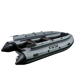 Лодка пвх riverboats (ривербот) rb - 390 (нднд) с фальшбортом (цвет: серый/чёрный)