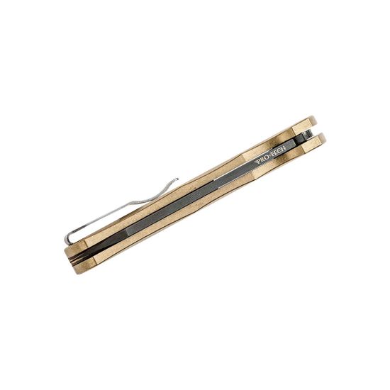 Складной нож Pro-Tech Malibu 5210-DAM Reverse Tanto c клинком из стали Stainless Damascus (Chad Nichols, USA) рукоять Бронзовый сплав