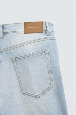 ZARA ДЖИНСОВЫЕ ШОРТЫ REGULAR FIT, ГОЛУБОЙ