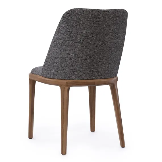 Стул Bruno, серый, ножки орех