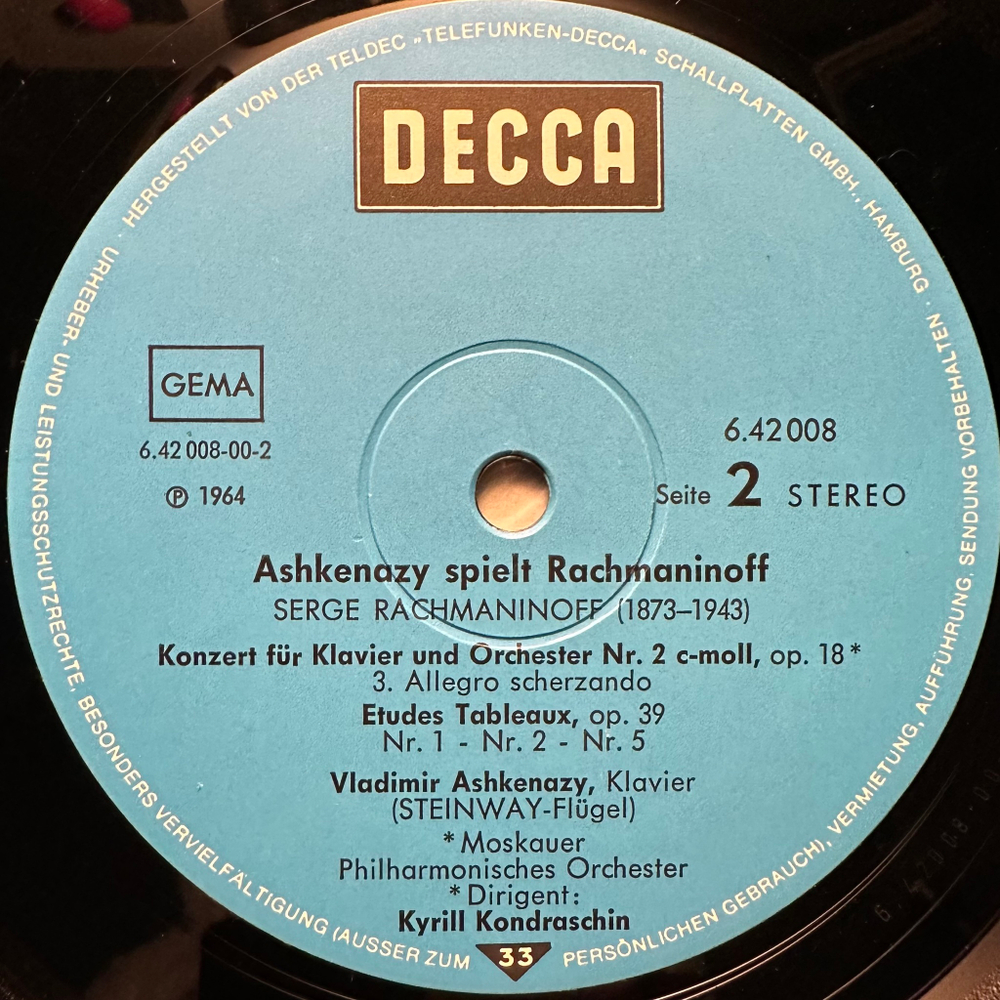 Рахманинов - Концерт №2 для фортепиано с оркестром, этюды - картины (Германия)