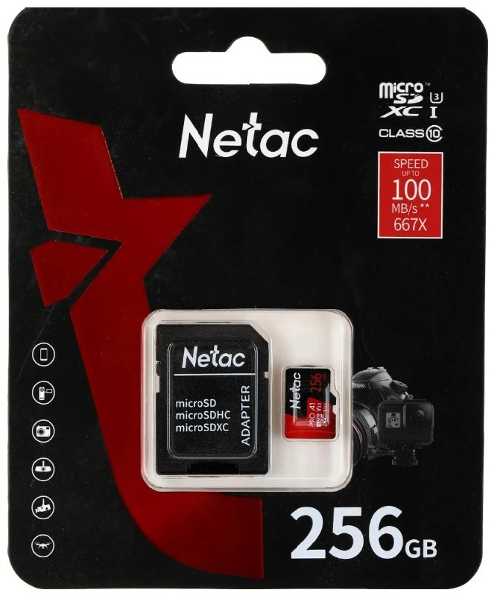 Карта памяти Netac P500 Extreme Pro NT02P500PRO-256G-R 256 Гб