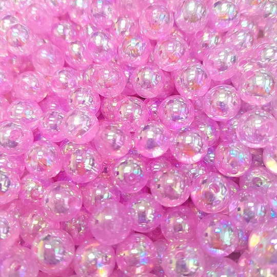 Бусины 10 мм ПЕРЛАМУТР (Барби) - 15 грамм