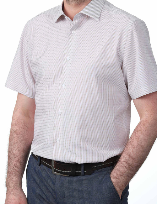 Сорочка мужская VESTER короткий рукав, цвет серый в полоску 72915 22