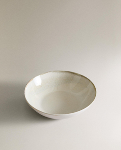 Zara Home миска из каменной керамики, цвет бежевый, 14 см