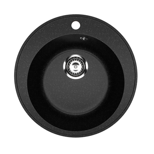 Мойкa ML-GMU01 УЛЬТРА круглая, черный камень, 475 мм (глуб. чаши 170)
