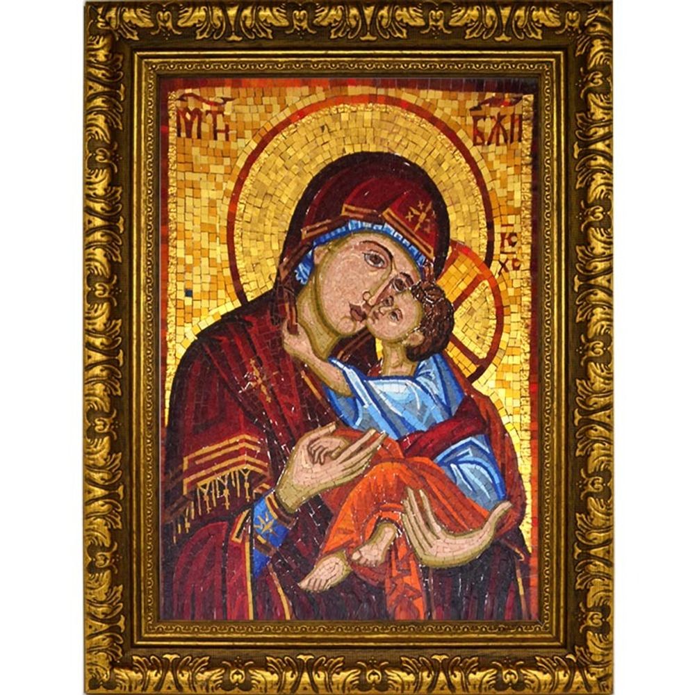 Сладкое лобзание (Будванская) икона Божьей Матери на холсте.