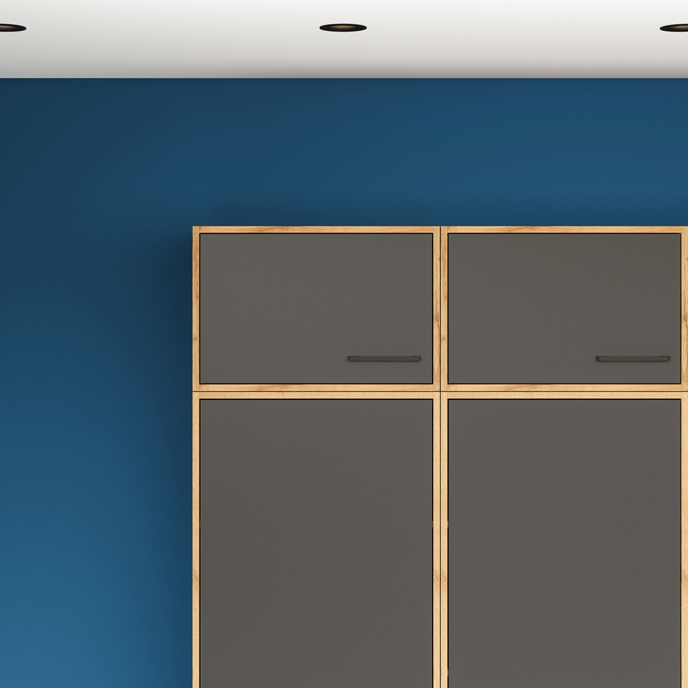 Шкаф-антресоль DIWO Кострома навесной 60x40х42 см, дуб вотан, антрацит, ручка черная