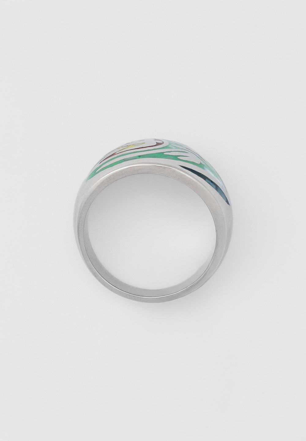 Кольцо Qarlygash & Qyzgaldaq GREEN STEEL