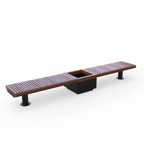 Лавка Rail Road 01 двойная с вазоном