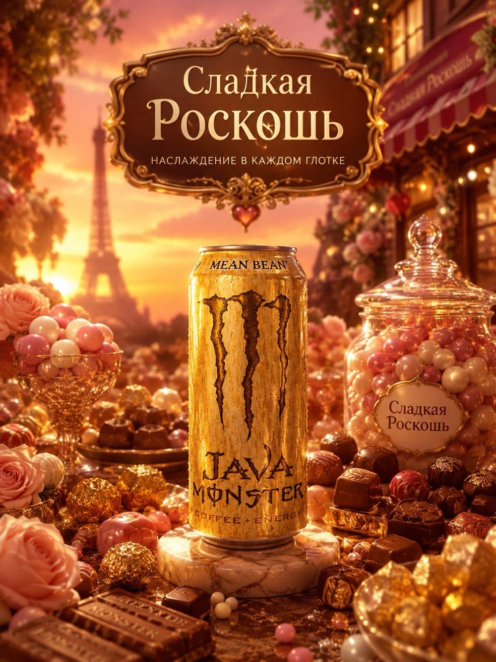 Энергетический Напиток Monster Energy Java. Mean ban, 473 мл, США