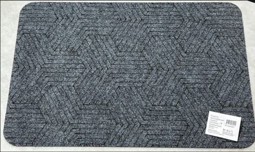 Коврик придверный влаговпитывающий Пирамида Лазер без канта серый