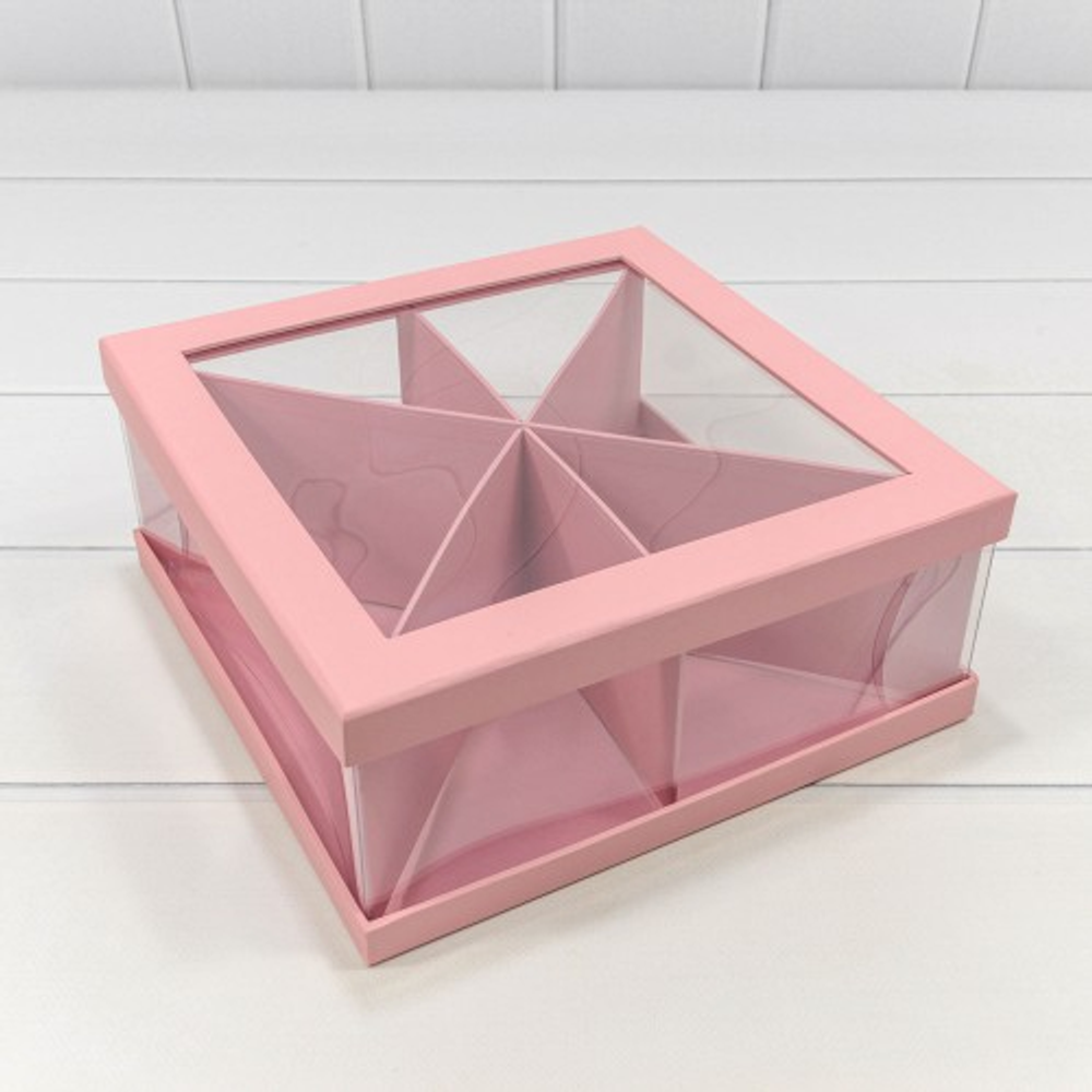 Коробка сборная 25х25х10 см (Розовый)