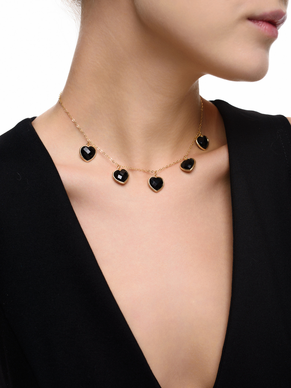 Чокер "Amour" с черным агатом Gold