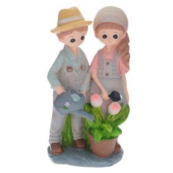 GAEM Фигурка декоративная "Мальчик с девочкой", L9,5 W8 H18,5 см